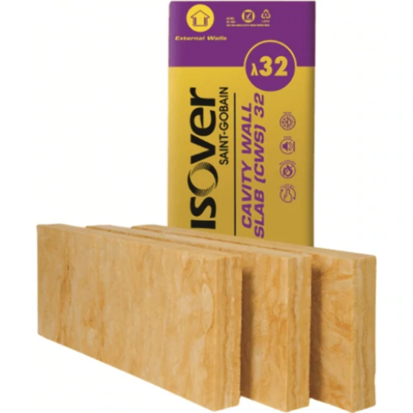 Isover CWS 32 Cavity Wall Slab - 1200 x 455 x 100mm (3.28m2)